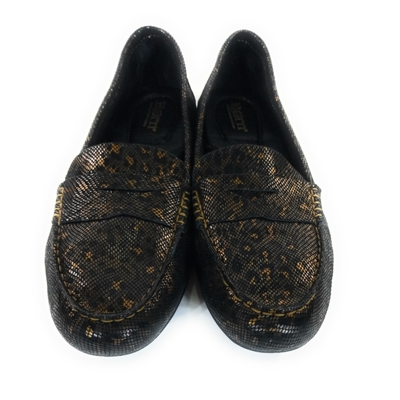BORN Womens Malena Leather Driving Loafers Slip On In Black Multi Print Size 9.5 - Picture 9 of 11